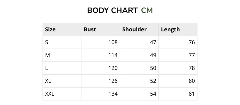 Size chart for Ravello Cotton – Essential Linen Shirt