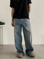 Basic Baggy Jeans - Washed Blue