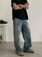 Basic Baggy Jeans - Washed Blue