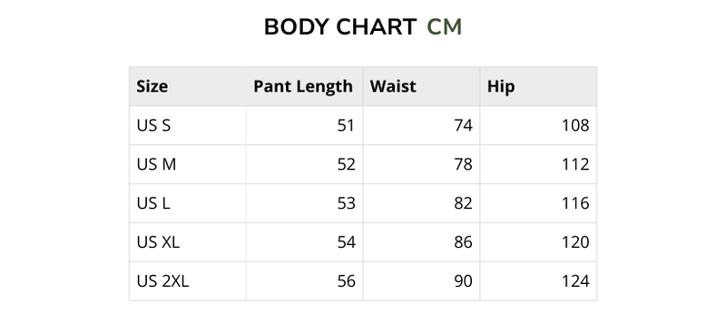 Size chart for Cannes - Cotton Linen Shorts