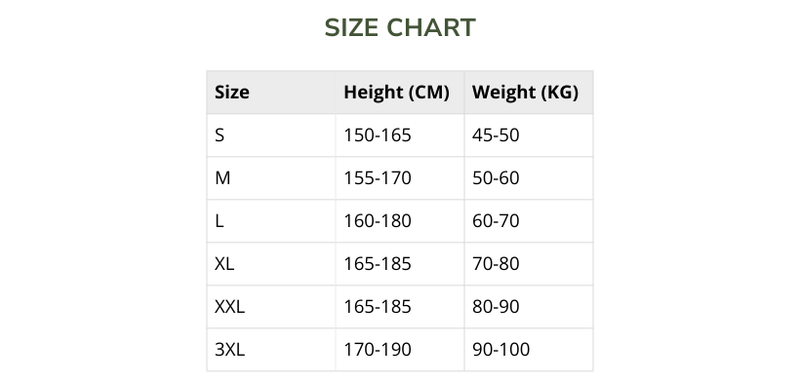 Size chart for Ravello Button – Linen Polo Shirt
