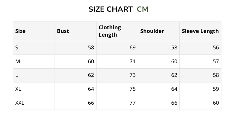 Size chart for Boxy Hoodie - Washed