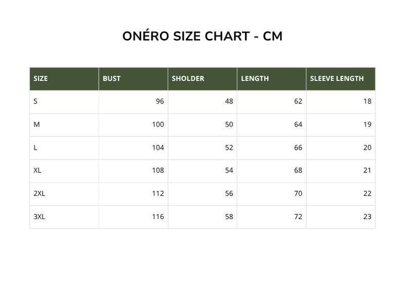 Size chart for Ethereal Face T-shirt