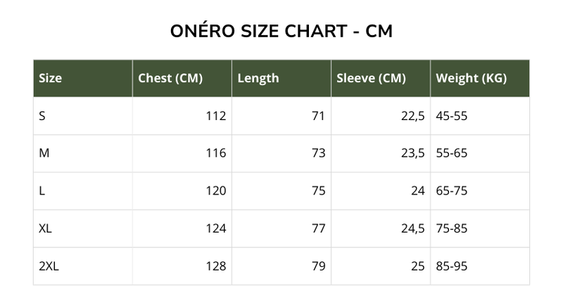Size chart for ADDRISER - T-Shirt