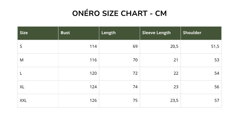 Size chart for Striped T-Shirt  - DUKEEN