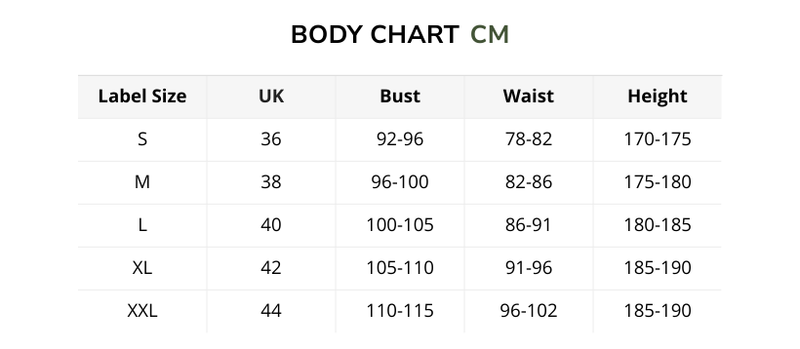 Size chart for Eclipse Black- Oversized Washed Tee