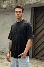 Eclipse Black- Oversized Washed Tee
